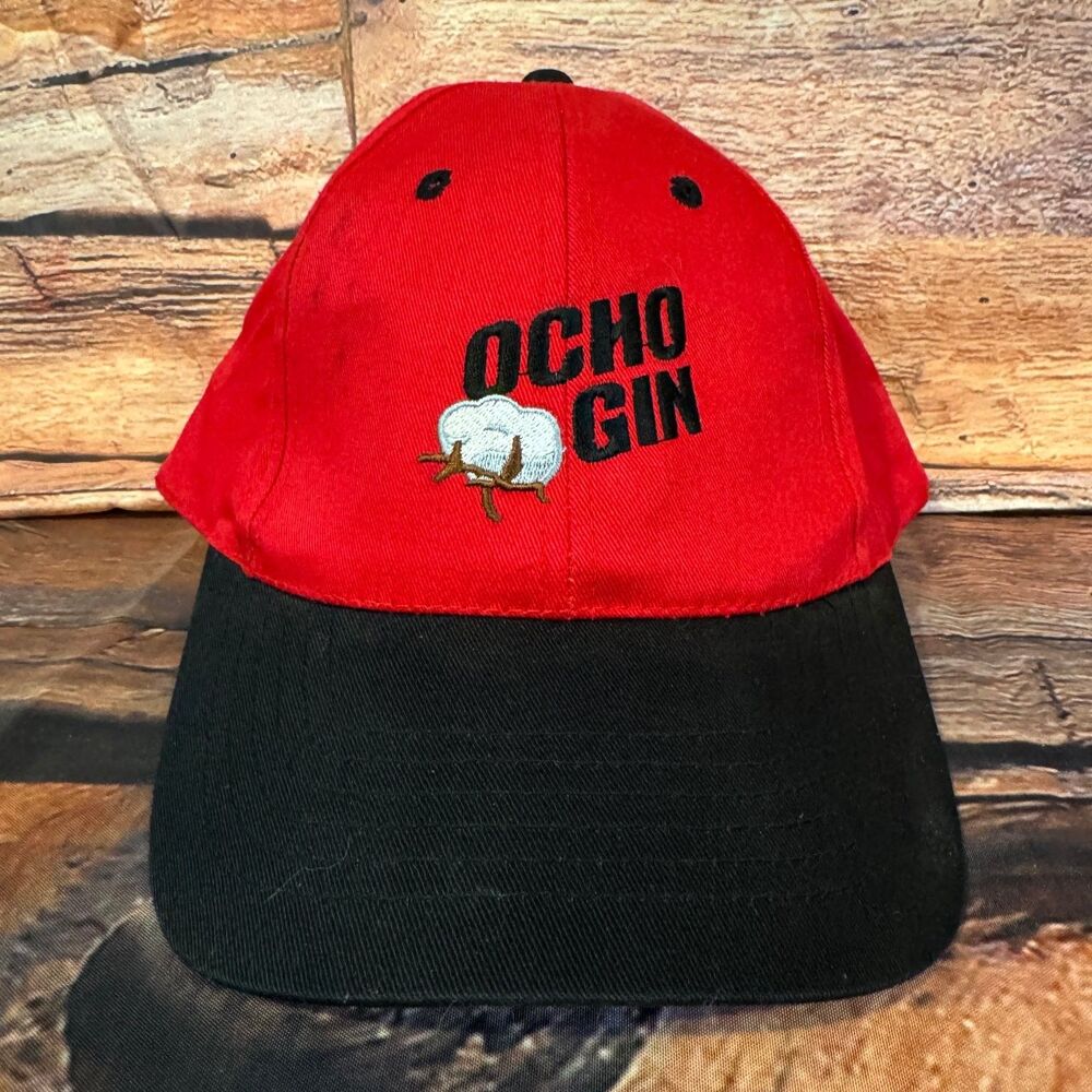 OTTO Hat Style 27-659 Men's One Size Adjustable Red Black OCHO GIN Cotton Logo